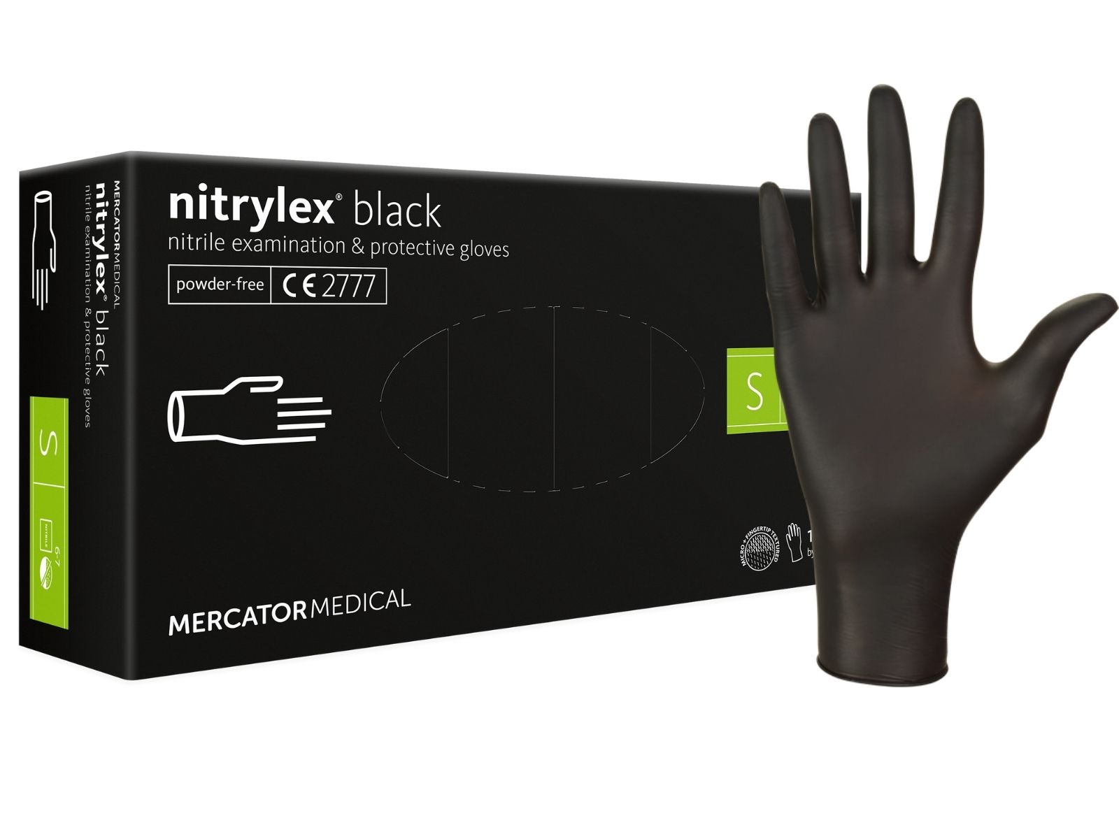 Rękawice Nitrylex Black S Mercator KARTON